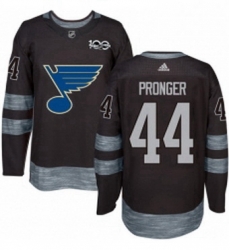 Mens Adidas St Louis Blues 44 Chris Pronger Authentic Black 1917 2017 100th Anniversary NHL Jersey 