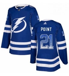 Mens Adidas Tampa Bay Lightning 21 Brayden Point Authentic Blue Drift Fashion NHL Jersey 