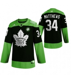 Men Toronto Maple Leafs 34 Auston Matthews Green 2020 Adidas Jersey