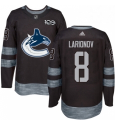 Mens Adidas Vancouver Canucks 8 Igor Larionov Premier Black 1917 2017 100th Anniversary NHL Jersey 