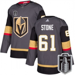 Men Vegas Golden Knights 61 Mark Stone Gray 2023 Stanley Cup Final Stitched Jersey