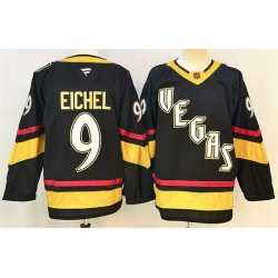 Men Vegas Golden Knights 9 Jack Eichel Black 2024 25 Stitched Hockey Jersey