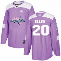 Youth Adidas Washington Capitals 20 Lars Eller Authentic Purple Fights Cancer Practice NHL Jersey 