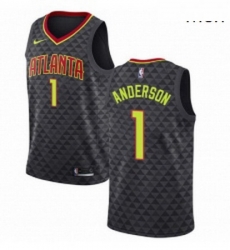 Mens Nike Atlanta Hawks 1 Justin Anderson Swingman Black NBA Jersey Icon Edition 