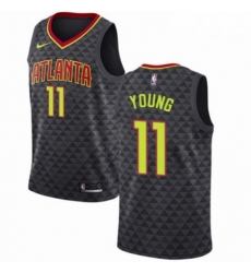 Mens Nike Atlanta Hawks 11 Trae Young Authentic Black NBA Jersey Icon Edition 