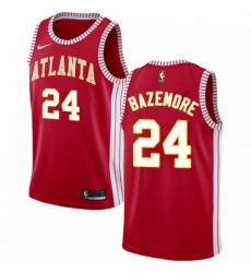 Mens Nike Atlanta Hawks 24 Kent Bazemore Swingman Red NBA Jersey Statement Edition 