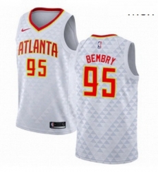 Mens Nike Atlanta Hawks 95 DeAndre Bembry Swingman White NBA Jersey Association Edition