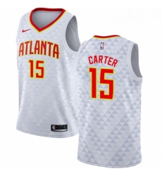 Youth Nike Atlanta Hawks 15 Vince Carter Swingman White NBA Jersey Association Edition 