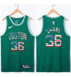 Men Boston Celtics 36 Marcus Smart USA Flag Green Stitched Jersey