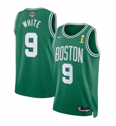 Men Boston Celtics 9 Derrick White Kelly Green 2024 Finals Champions Icon Edition Stitched Basketball Jersey