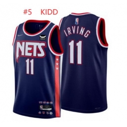 Nets #5 KIDD Navy Jersey