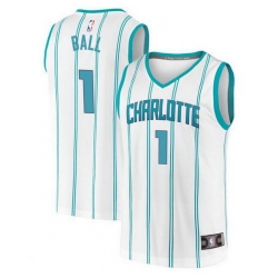 Men Charlotte Hornets 1 LaMelo Ball White Association Edition Stitched Basketball Jersey