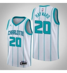 Men Charlotte Hornets 20 Gordan Hayward White Stitched Basketball Jersey