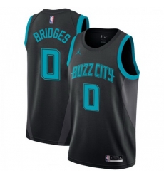 Men Nike Charlotte Hornets 0 Miles Bridges Black NBA Jordan Swingman City Edition 2018 19 Jersey