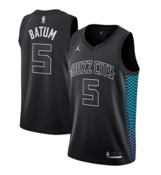 Nike Hornets #5 Nicolas Batum Black NBA Jordan Swingman City Edition Jersey