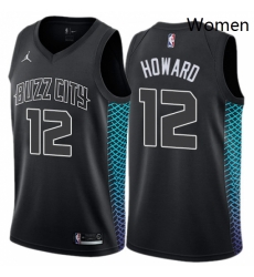 Womens Nike Jordan Charlotte Hornets 12 Dwight Howard Swingman Black NBA Jersey City Edition