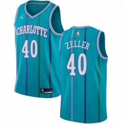 Womens Nike Jordan Charlotte Hornets 40 Cody Zeller Swingman Aqua Hardwood Classics NBA Jersey