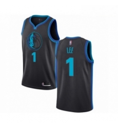 Mens Dallas Mavericks 1 Courtney Lee Authentic Charcoal Basketball Jersey City Edition 