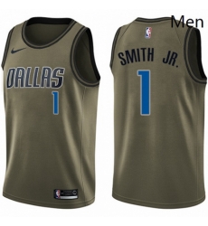 Mens Nike Dallas Mavericks 1 Dennis Smith Jr Swingman Green Salute to Service NBA Jersey