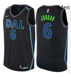 Mens Nike Dallas Mavericks 6 DeAndre Jordan Swingman Black NBA Jersey City Edition 