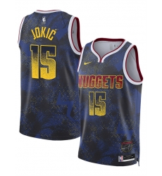 Men Denver Nuggets 15 Nikola Joki u0107 Royal 2025 Select Series Swingman Stitched Basketball Jersey