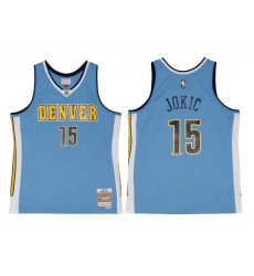 Men Denver Nuggets 15 Nikola Jokic Blue 2016 17 Mitchell  26 Ness Swingman Stitched Jersey