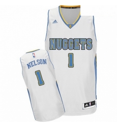 Mens Adidas Denver Nuggets 1 Jameer Nelson Swingman White Home NBA Jersey 