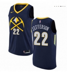 Mens Nike Denver Nuggets 22 Richard Jefferson Swingman Navy Blue NBA Jersey City Edition 