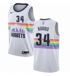 Mens Nike Denver Nuggets 34 Devin Harris Swingman White NBA Jersey City Edition 