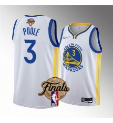 Youth Golden State Warriors 3 Jordan Poole 2022 White NBA Finals Stitched Jersey Youth Golden State Warriors 3 Jordan Poole 2022 White NBA Finals Stitched Jersey