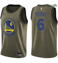 Youth Nike Golden State Warriors 6 Nick Young Swingman Green Salute to Service NBA Jersey Youth Nike Golden State Warriors 6 Nick Young Swingman Green Salute to Service NBA Jersey