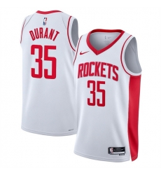 Men Houston Rockets 35 Kevin Durant White Association Edition Stitched Jersey