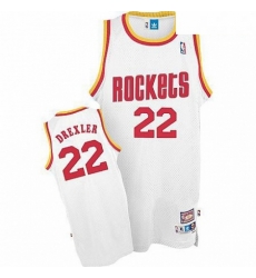 Mens Mitchell and Ness Houston Rockets 22 Clyde Drexler Swingman White Throwback NBA Jersey