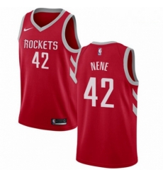 Mens Nike Houston Rockets 42 Nene Swingman Red Road NBA Jersey Icon Edition 