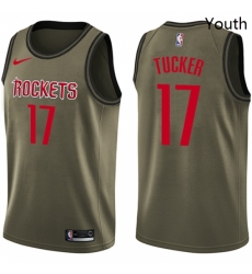 Youth Nike Houston Rockets 17 PJ Tucker Swingman Green Salute to Service NBA Jersey Youth Nike Houston Rockets 17 PJ Tucker Swingman Green Salute to Service NBA Jersey