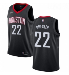 Youth Nike Houston Rockets 22 Clyde Drexler Authentic Black Alternate NBA Jersey Statement Edition Youth Nike Houston Rockets 22 Clyde Drexler Authentic Black Alternate NBA Jersey Statement Edition