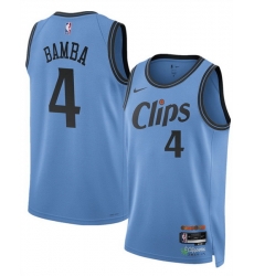 Men Los Angeles Clippers 4 Mo Bamba Light Blue 2024 25 CityEdition Stitched Jersey