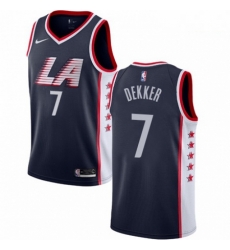 Mens Nike Los Angeles Clippers 7 Sam Dekker Swingman Navy Blue NBA Jersey City Edition 