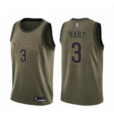 Mens New Orleans Pelicans 3 Josh Hart Swingman Green Salute to Service Basketball Jersey 