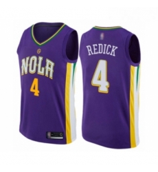 Mens New Orleans Pelicans 4 JJ Redick Authentic Purple Basketball Jersey City Edition 