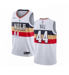 Mens Nike New Orleans Pelicans 44 Solomon Hill White Swingman Jersey Earned Edition