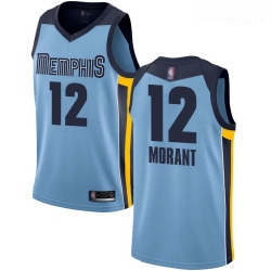 Grizzlies 12 Ja Morant Light Blue Basketball Swingman Statement Edition Jersey