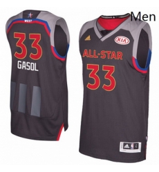 Mens Adidas Memphis Grizzlies 33 Marc Gasol Swingman Charcoal 2017 All Star NBA Jersey