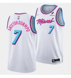 Men Miami Heat  7 Giannis Antetokounmpo White 2026 Original Vice Swingman Stitched Basketball Jersey