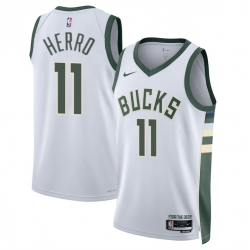 Men Milwaukee Bucks  11 Tyler Herro White 2026 Association Edition Stitched Basketball Jersey