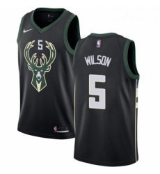 Mens Nike Milwaukee Bucks 5 D J Wilson Swingman Black Alternate NBA Jersey Statement Edition 