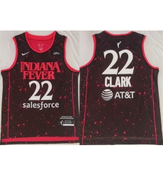 Men Indiana Fever 22 Caitlin Clark Black Red Stitched Jersey