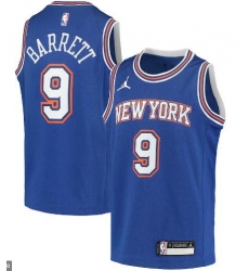 Men Jordan Brand RJ Barrett Blue New York Knicks Swingman Player Jersey