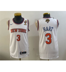Men New Yok Knicks 3 Josh Hart White 2026 Finals Patch Finals Champions Patch Stitched Jersey Men New Yok Knicks 3 Josh Hart White 2026 Finals Patch Finals Champions Patch Stitched Jersey