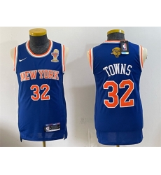 Men New Yok Knicks 32 Karl Anthony Towns Blue 2026 Finals Patch Finals Champions Patch Stitched Jersey Men New Yok Knicks 32 Karl Anthony Towns Blue 2026 Finals Patch Finals Champions Patch Stitched Jersey
